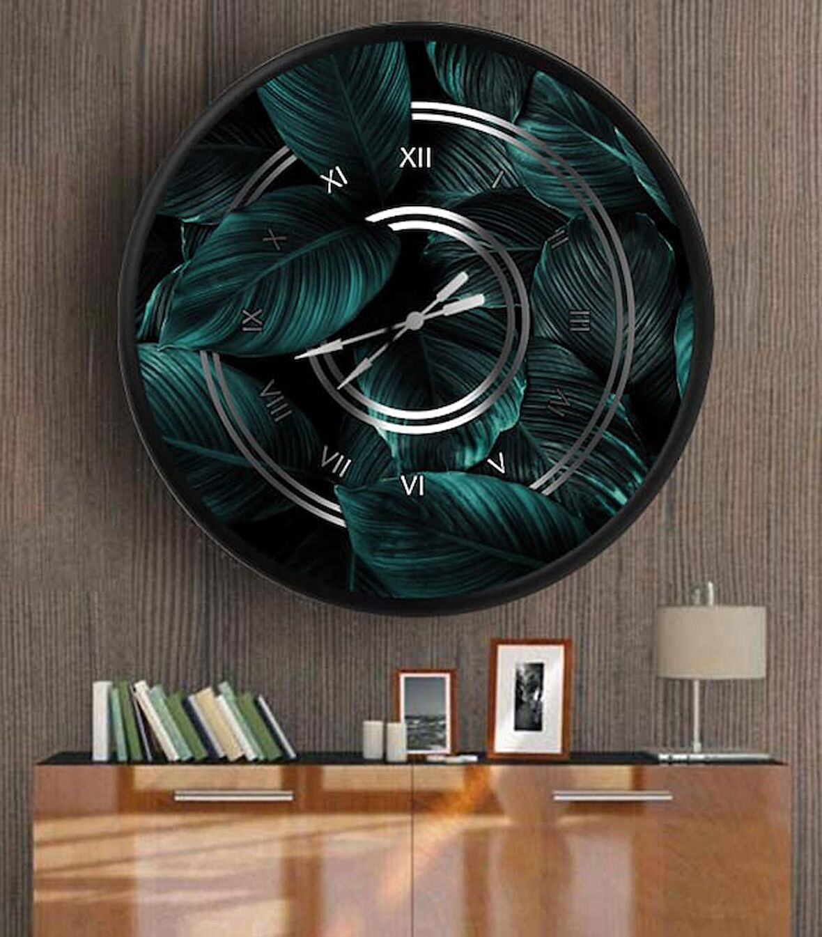 Dekoratif 3D Baskı Yuvarlak Duvar Saati-186