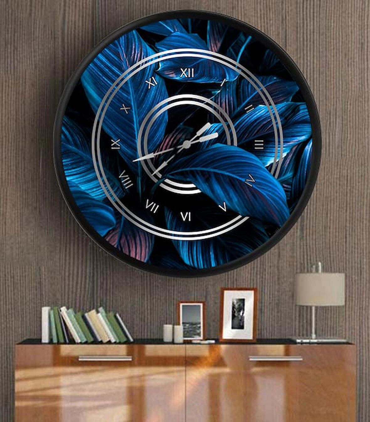 Dekoratif 3D Baskı Yuvarlak Duvar Saati-53