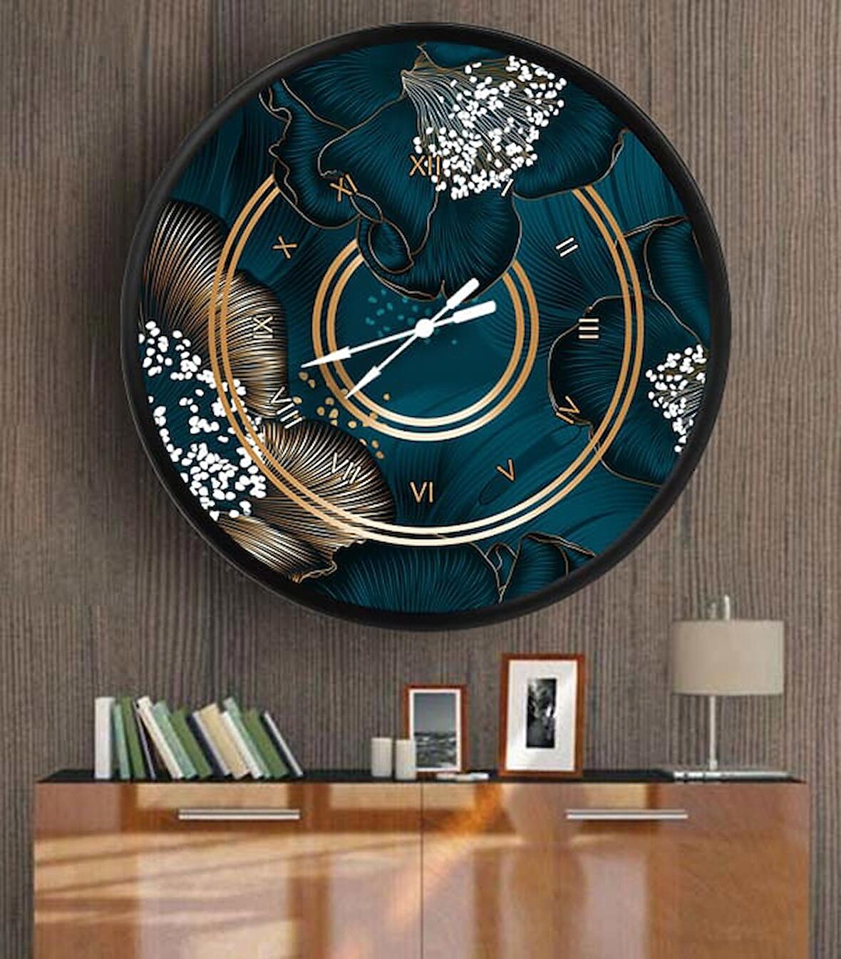 Dekoratif 3D Baskı Yuvarlak Duvar Saati-62