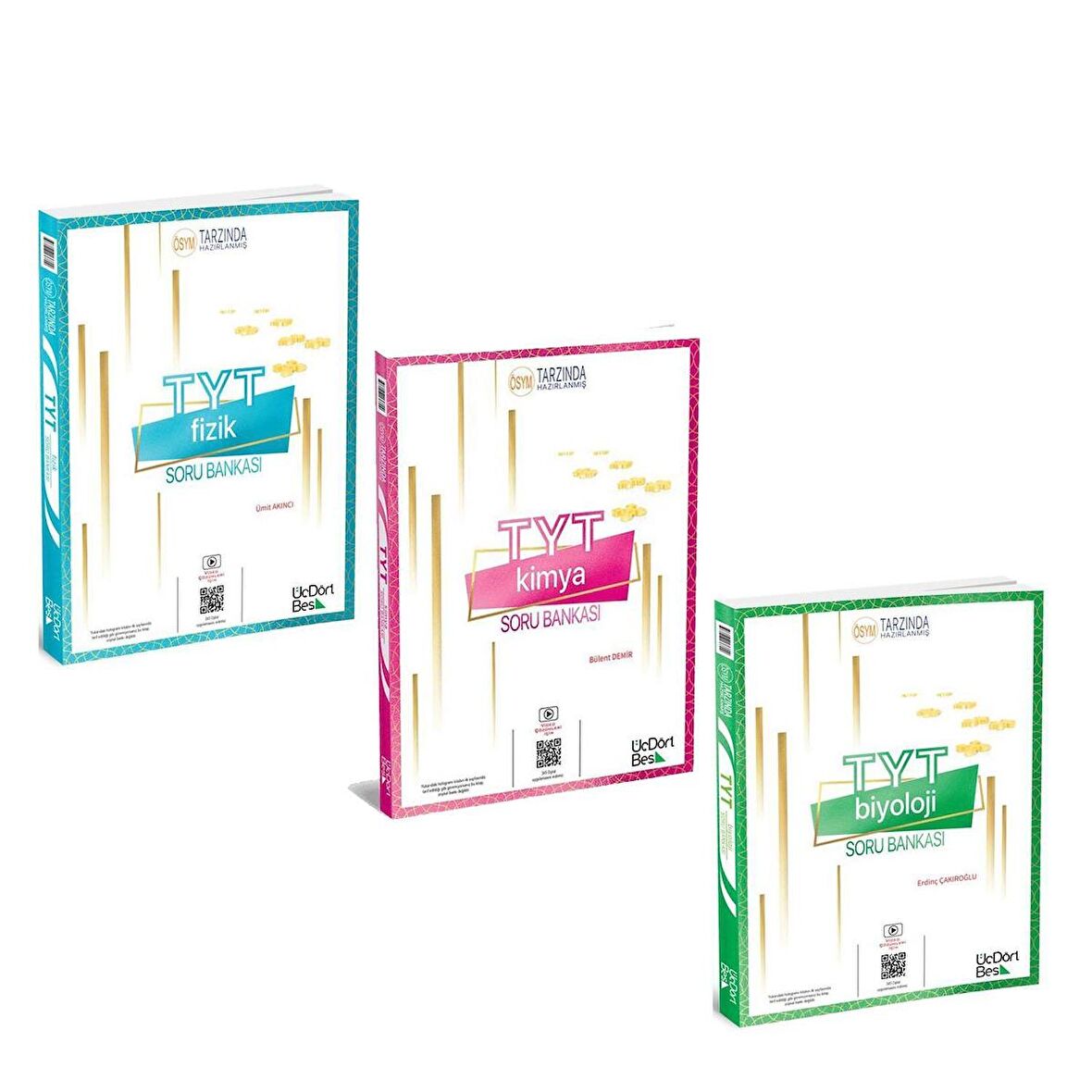 Üç Dört Beş TYT Fizik Kimya Biyoloji Soru Bankası 3 Kitap Set