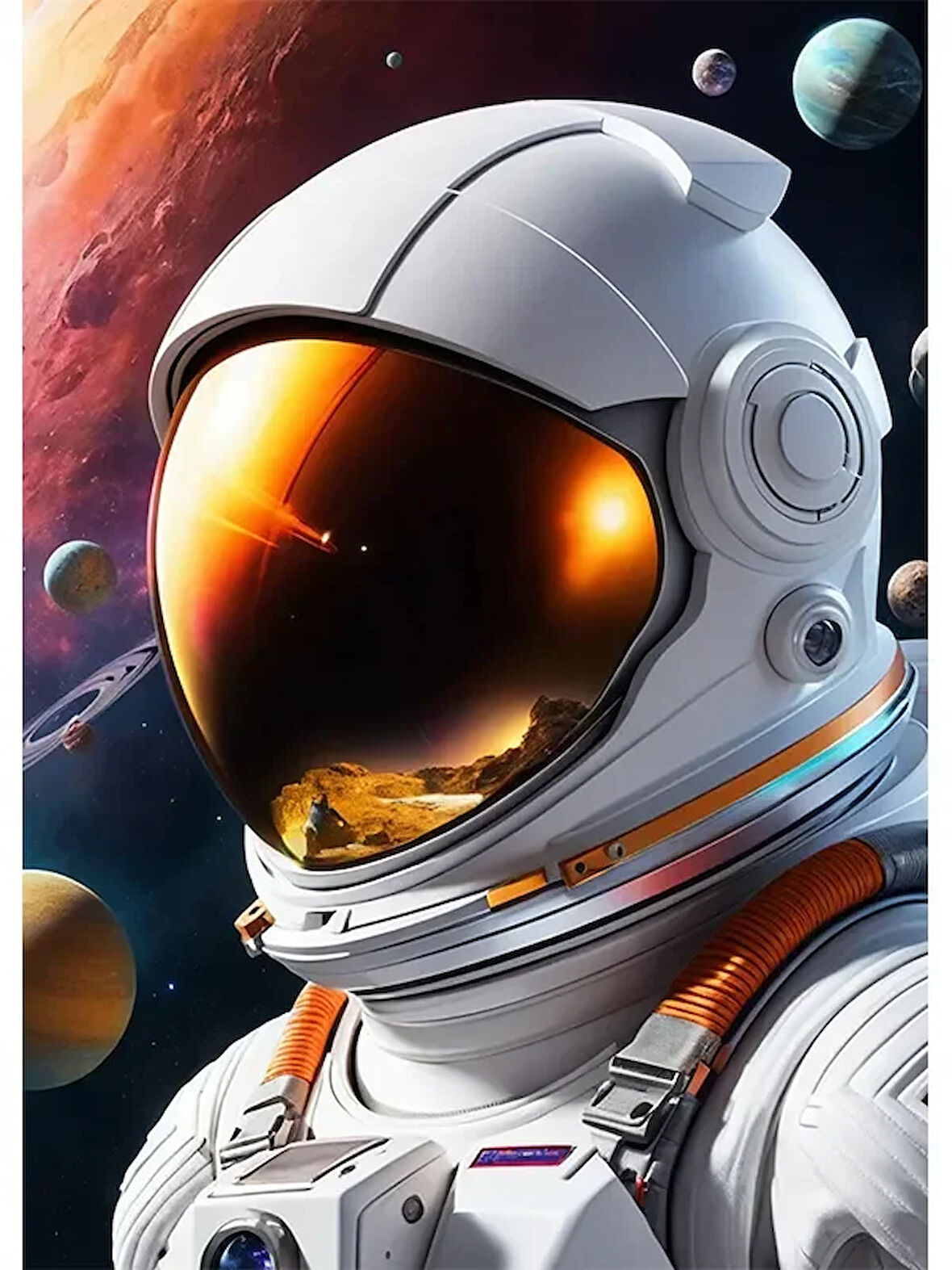 Bedeko Astronot Resimli Ahşap Tablo