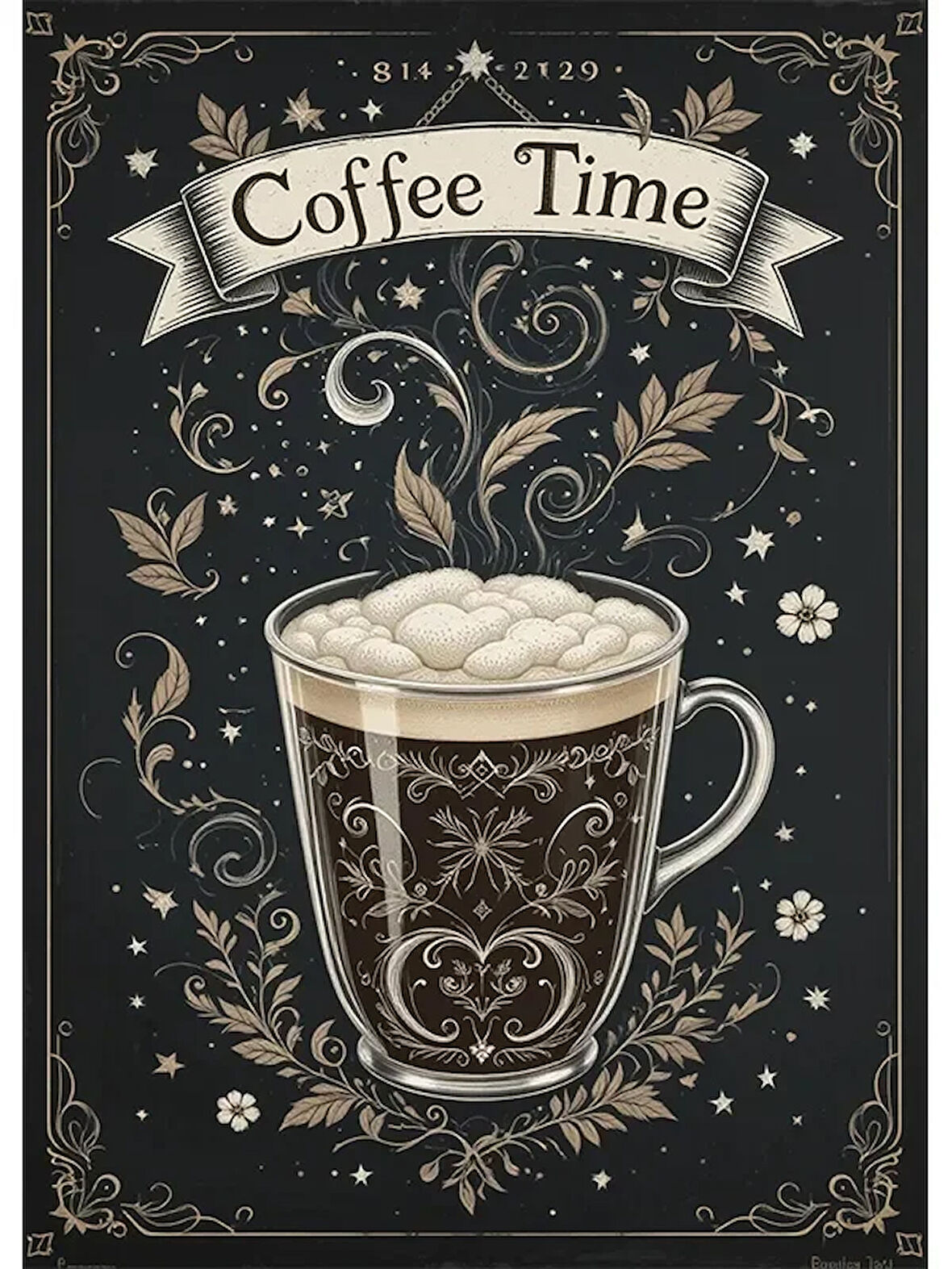 Bedeko Kahve Saati Mdf Tablo