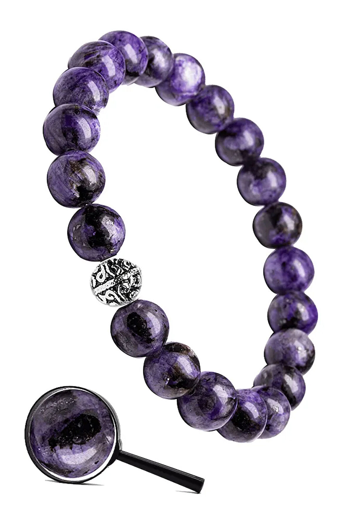 Sertifikalı Gümüş Aparatlı Doğal Çeroit Taşı Bileklik