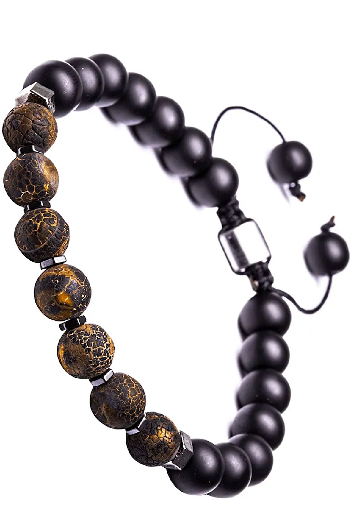 Sertifikalı Makrome Kahverengi Doğal Akik Taşı Bileklik