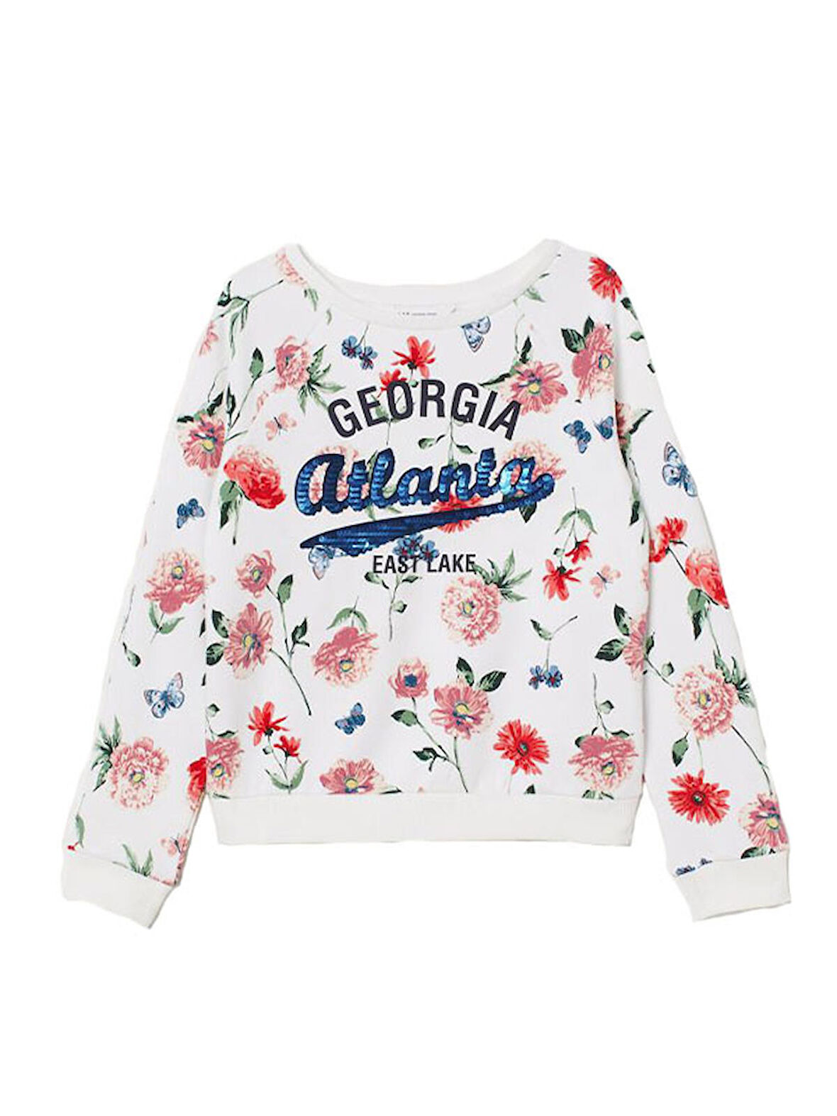 Babies Design Store Çiçek Baskılı Kız Çocuk Sweatshirt