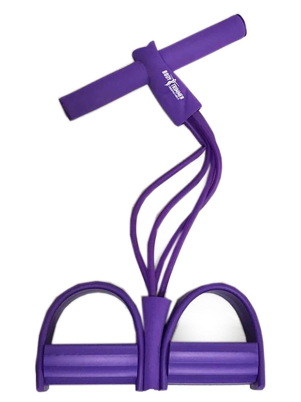 Body Trimmer 4 Lastikli Egzersiz Aleti El Ayak Direnç Yayı Lastiği Mor