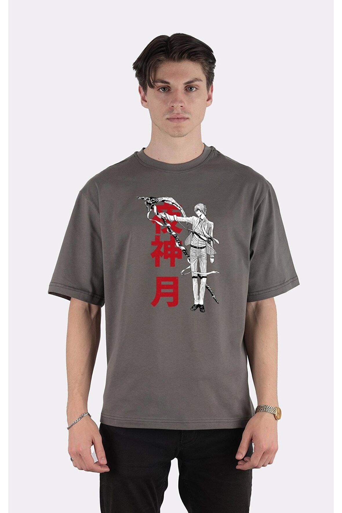 Füme %100 Pamuk Bisiklet Yaka Oversize T-shirt God Of The New World
