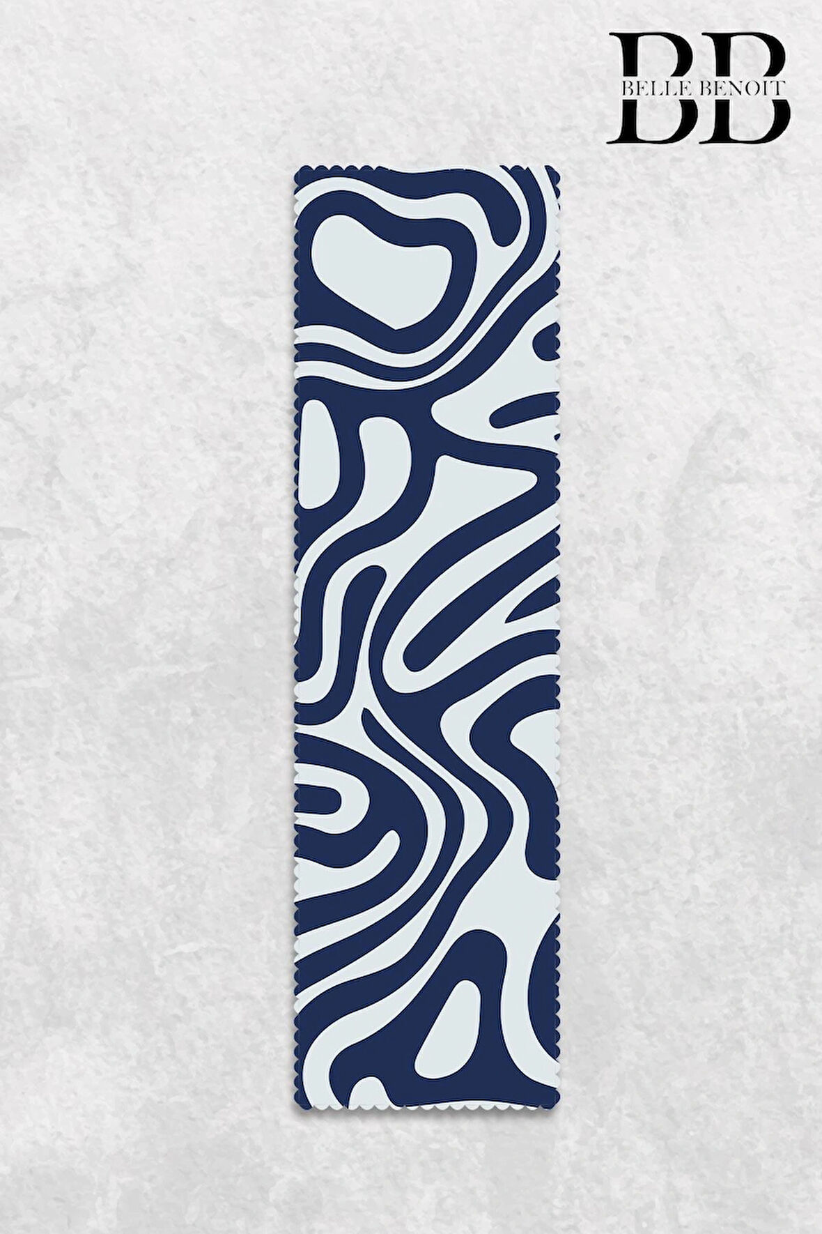 Dijital Baskılı Dekoratif Masa Runner – 140x40 cm, Lacivert- Beyaz Tarzı, Masa Örtüsü, Leke Tutmaz