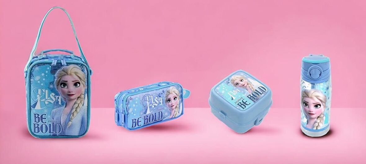 Frozen Be Bold Beslenme Çantası ,Kalem Kutusu ,Beslenme Kabı ve Su matarası