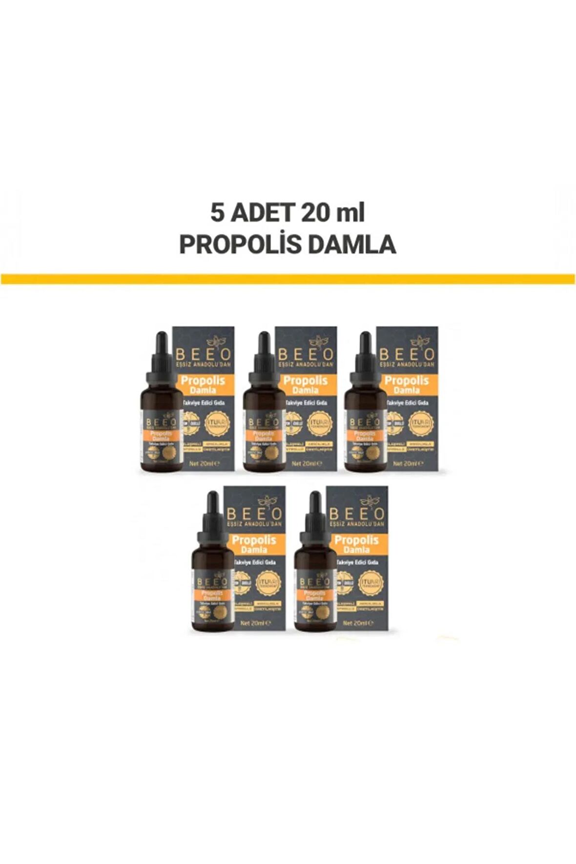 5 Adet Propolis Damla Paketi 5*20 ml