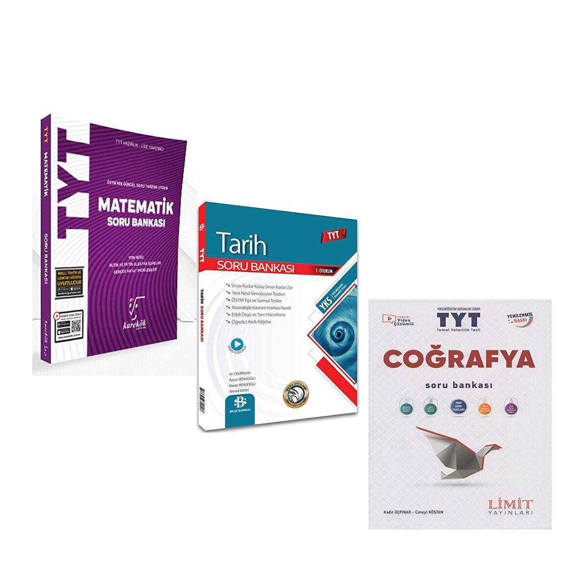 TYT Bilgi Sarmal Tarih Limit Coğrafya ve Karekök Matematik Soru Bankası Seti 3 Kitap