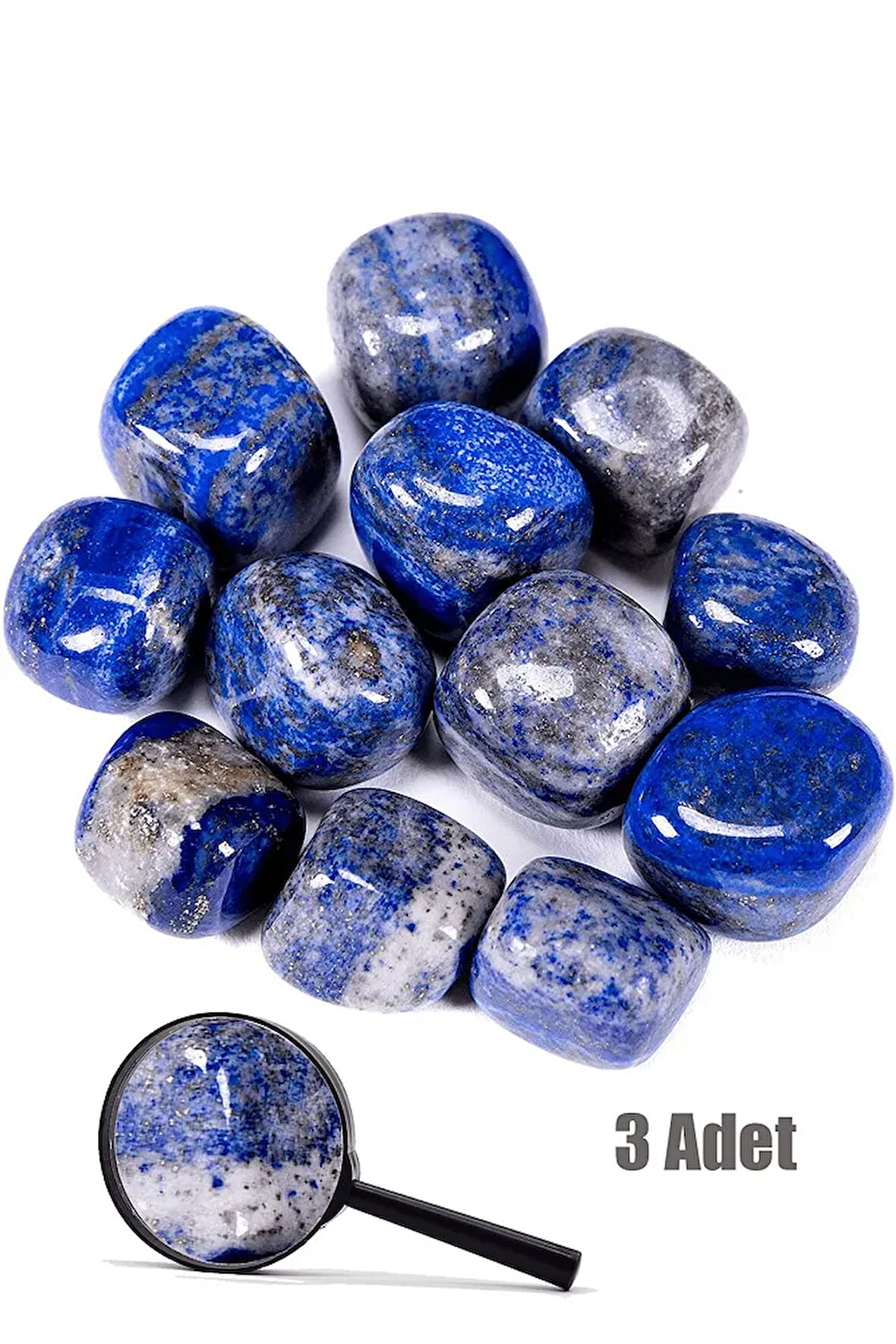 Sertifikalı Lapis Lazuli Taşı Doğal Taş Kütle (3 Adetli)