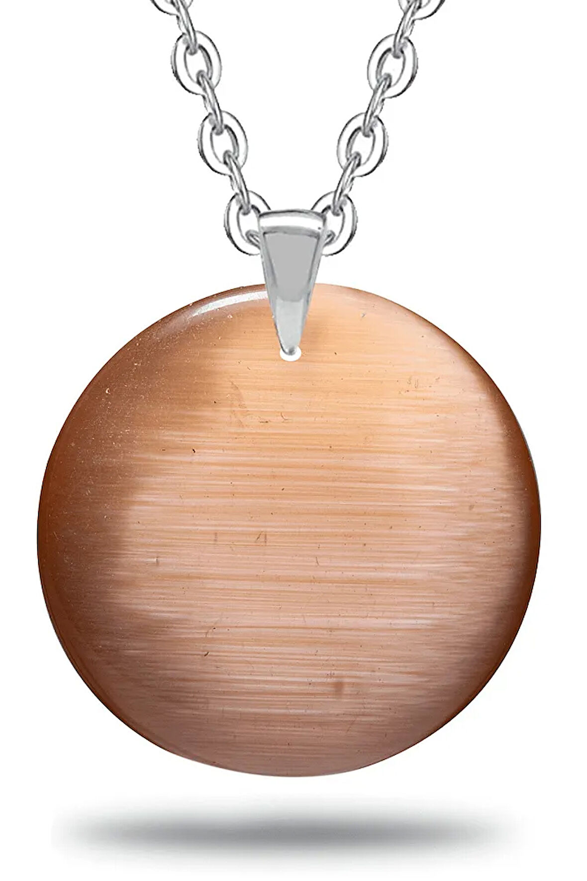 Sertifikalı Yuvarlak Doğal Turuncu Akik Taşı Kolye