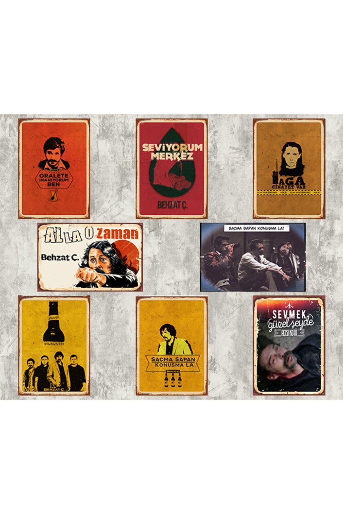 Behzat Ç Retro Ahşap Poster Set