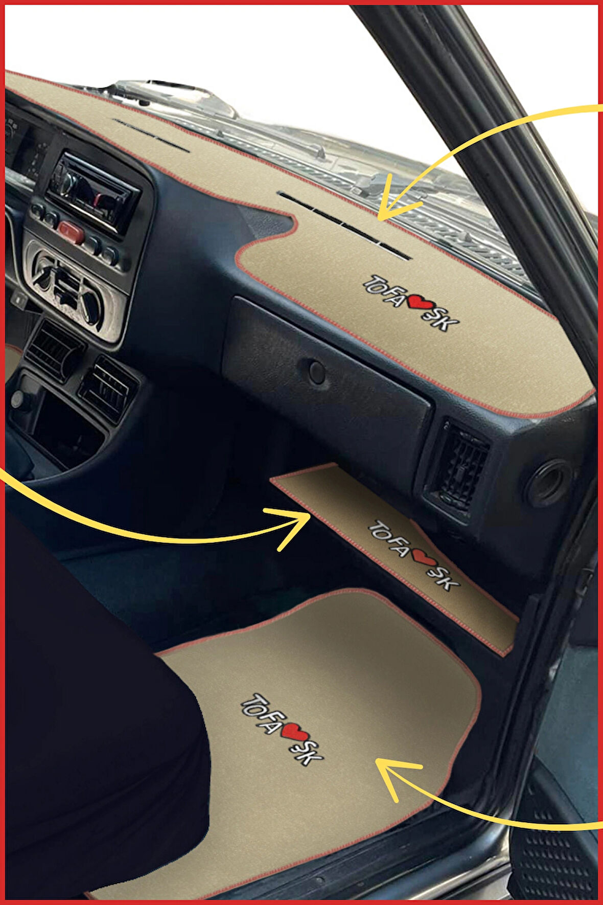 Tofaş Şahin Doğan Kartal Yüksek Torpido Halısı – Torpido Altı Sehpa Örtüsü & Oto Halı Paspas