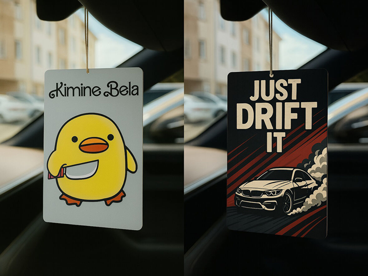 Kimine Bela Kimine Fena ve Just Drift It - İkili Oto Kokusu - Dekoratif Araç Kokusu ve Aksesuarı