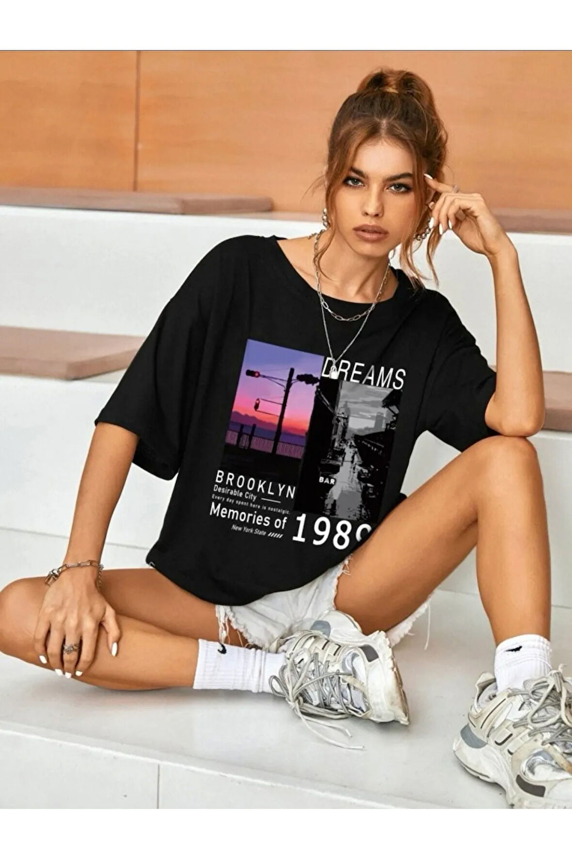 Oversıze Baskılı Tısort