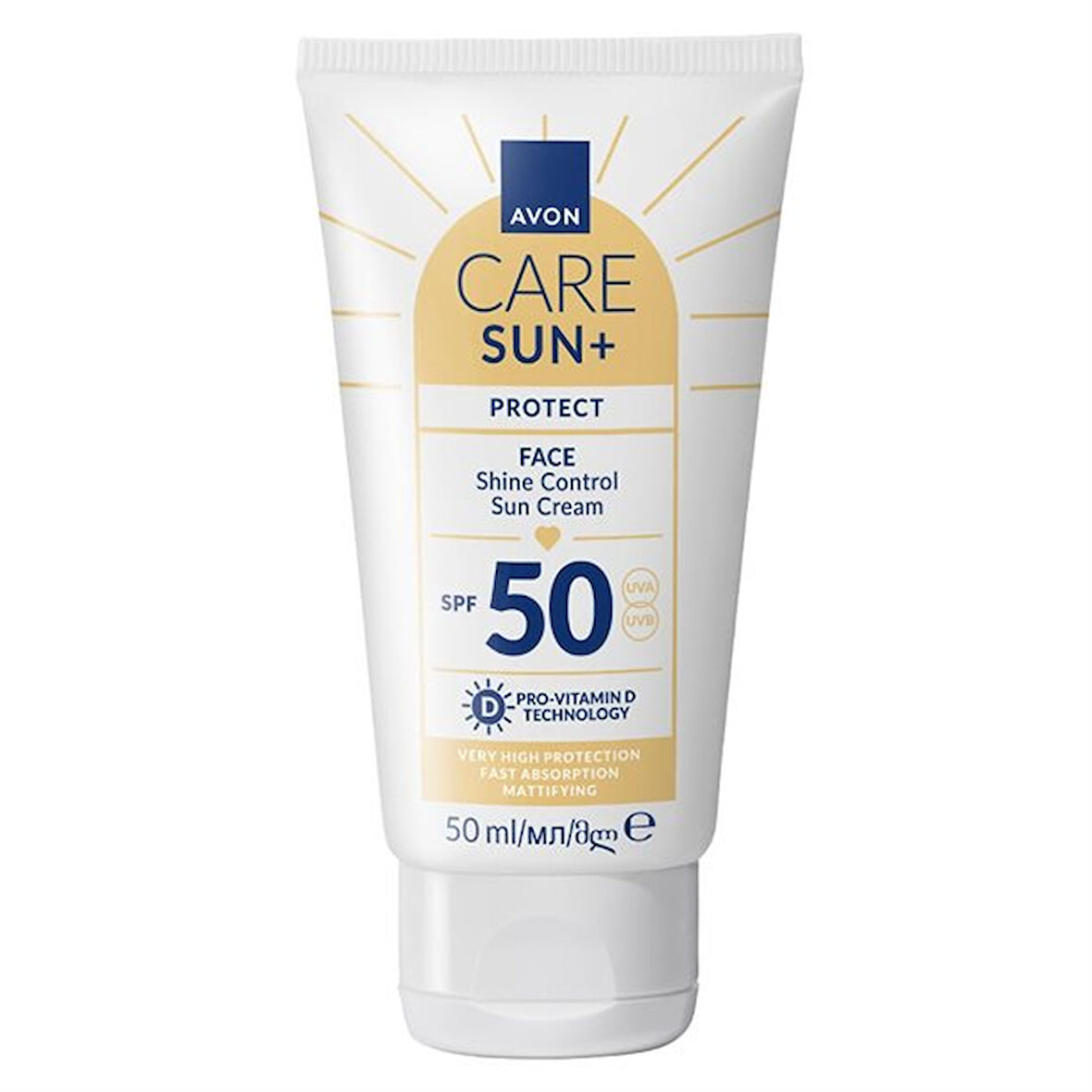 Avon SUN+ PROTECT Yüz İçin Parlaklık Kontrolü Güneş Kremi SPF 50 50ml