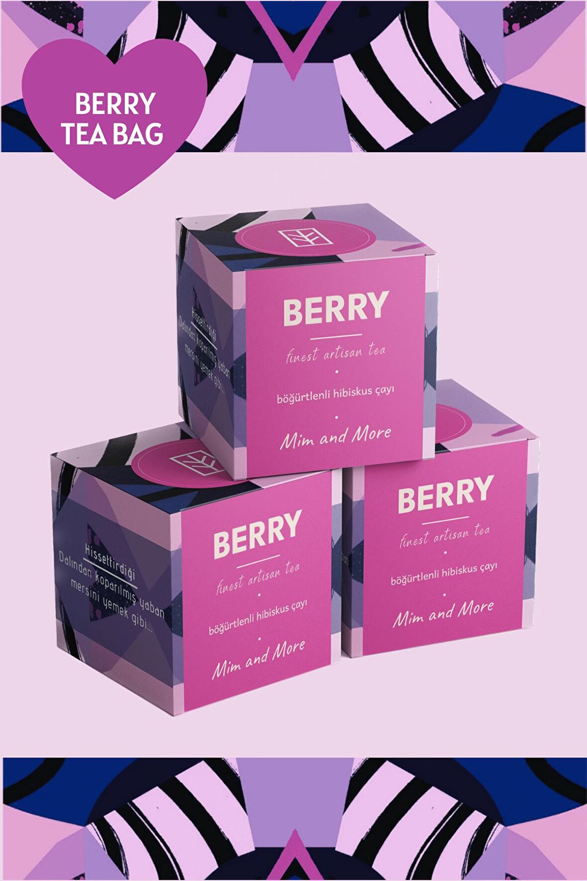 Mim and More Berry Organik Müslin Bez 12'li Poşet Çay Kutusu