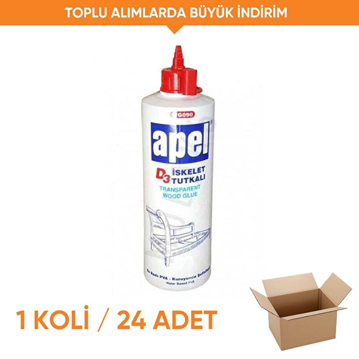 Apel D3 İskelet Tutkalı 700 gr (1 Koli - 24 Adet)