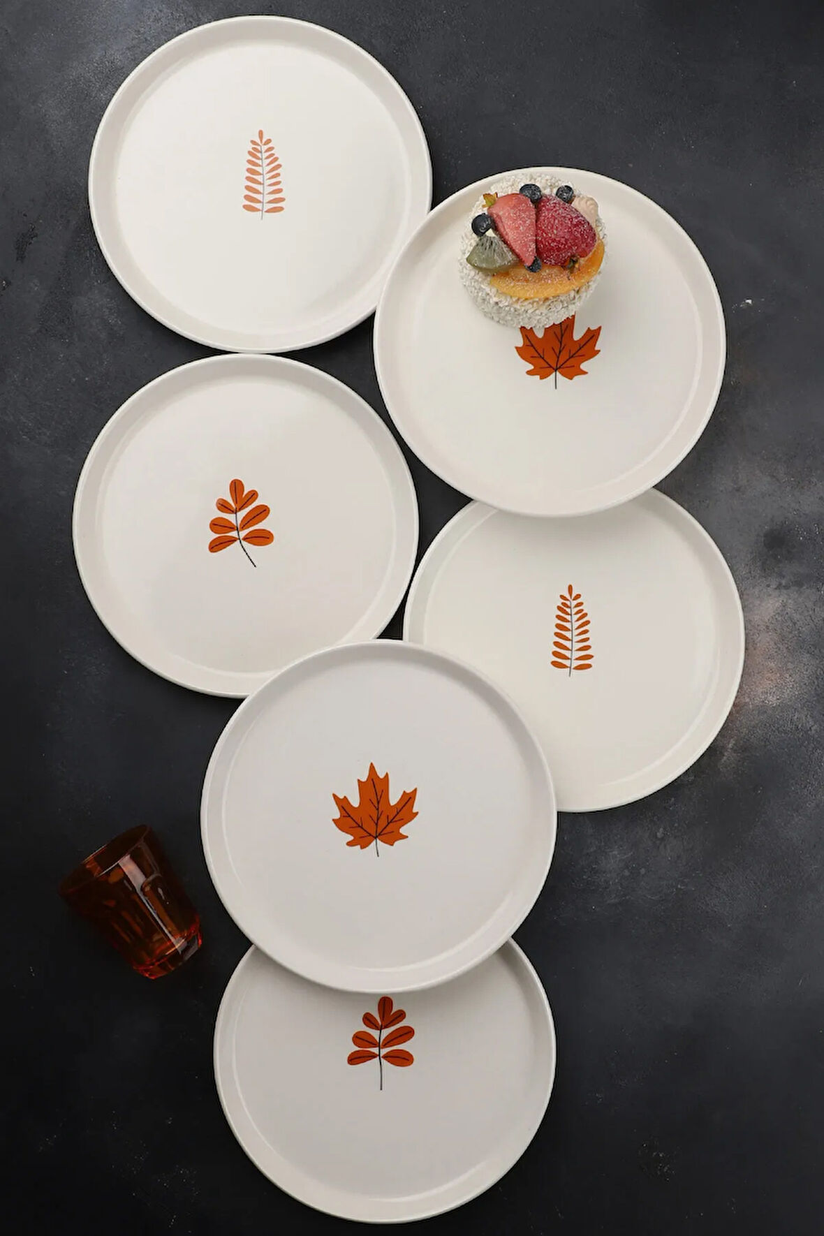 Autumn Sonbahar 6 Parça Seramik 21 cm Pasta Tabağı