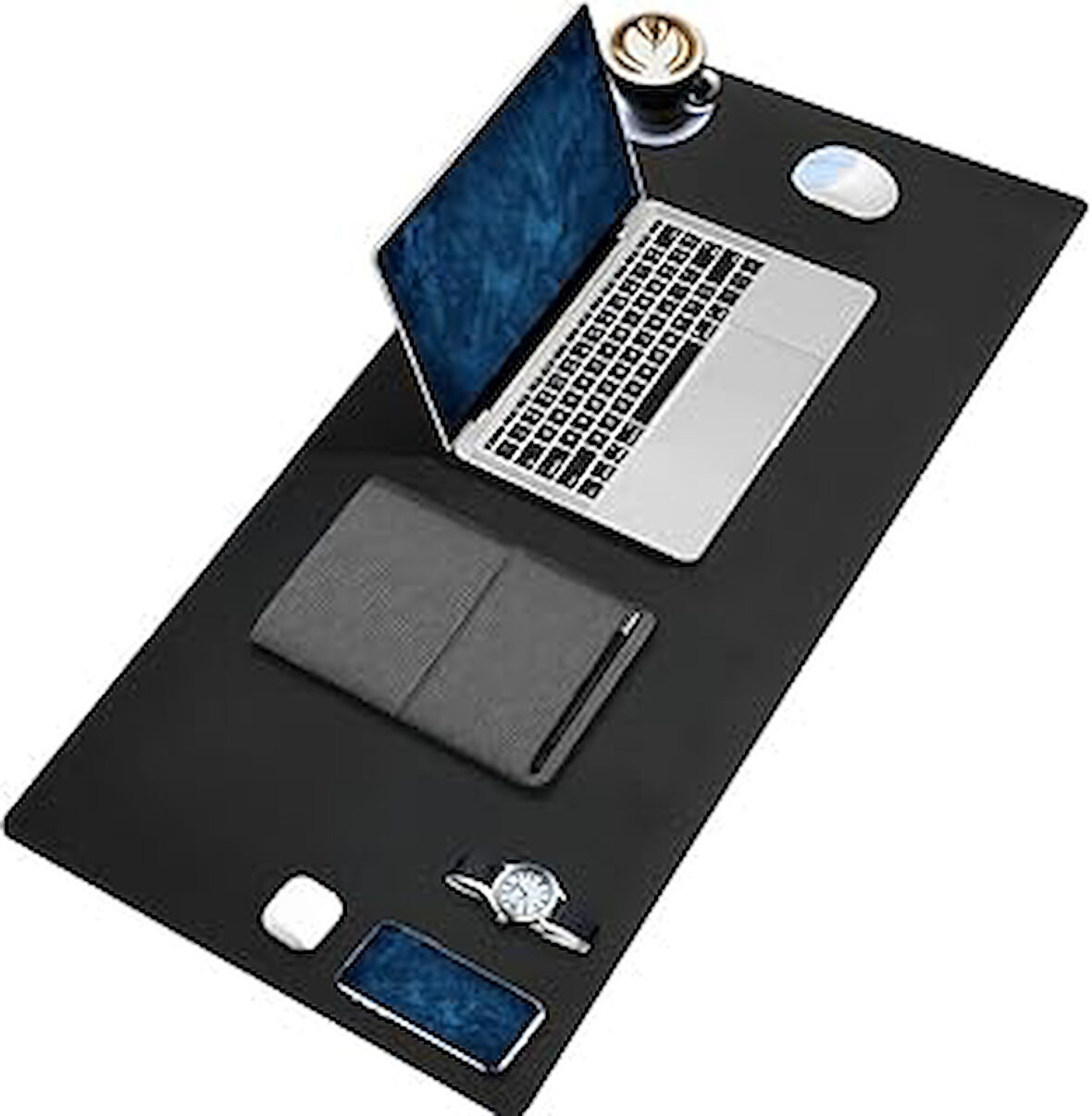 Black Deer PU Deri Mouse Pad Dikişli Kenar Dayanıklı Büyük Boy Çift Yönlü Kullanım Ofis Masa Matı Sümen