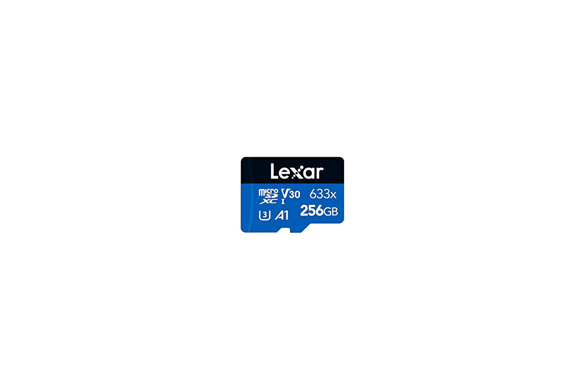 Lexar 633 x 256 GB Micro SD kart, microSDXC UHS-I kartı + SD adaptörü, 100 MB/sn'ye kadar okuma, hafıza kartı Micro SD A1, C10, U3, V30, cep telefonu/tablet/güvenlik kamerası için
