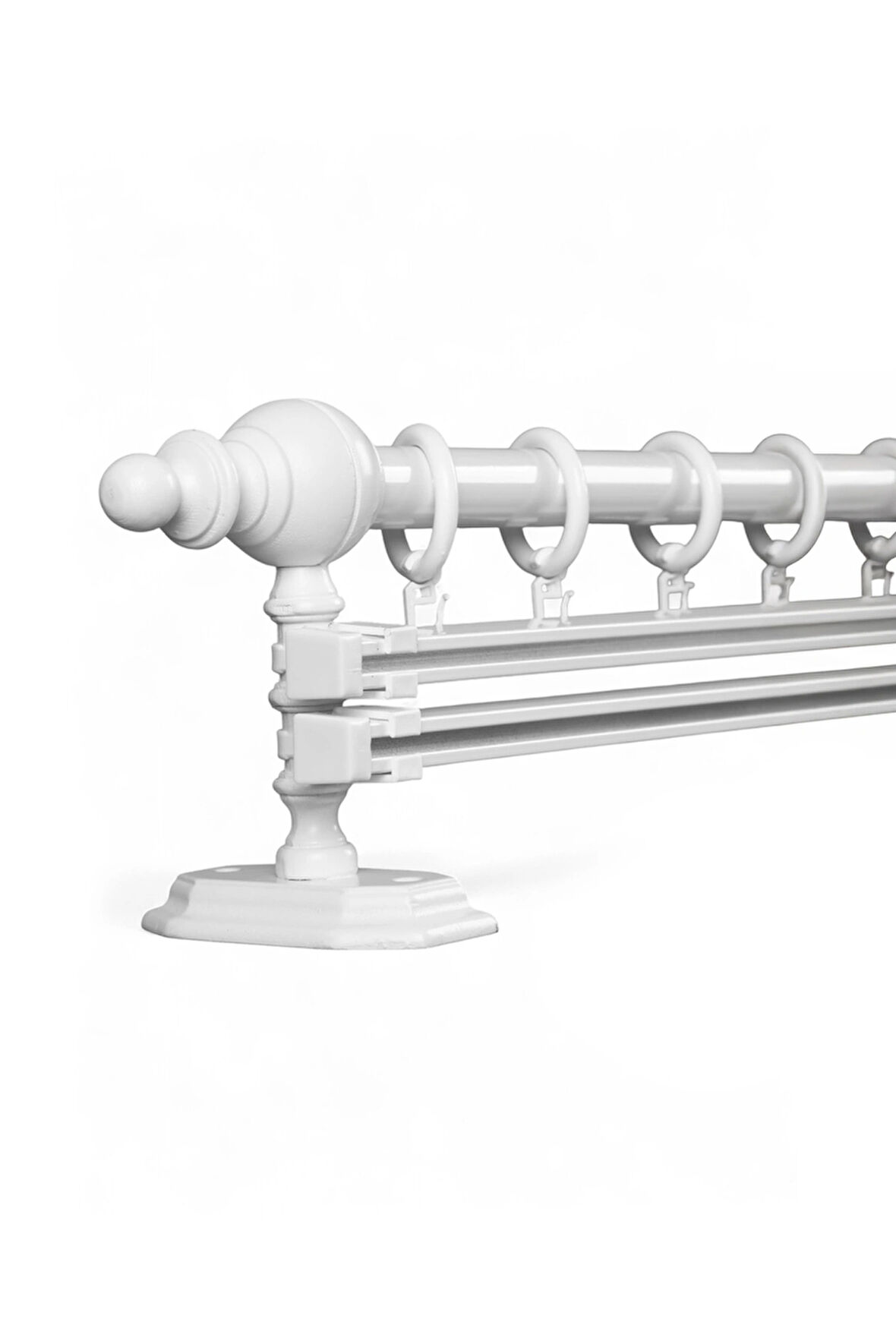 Ahşap Rustik Perde Askısı - Çift Raylı