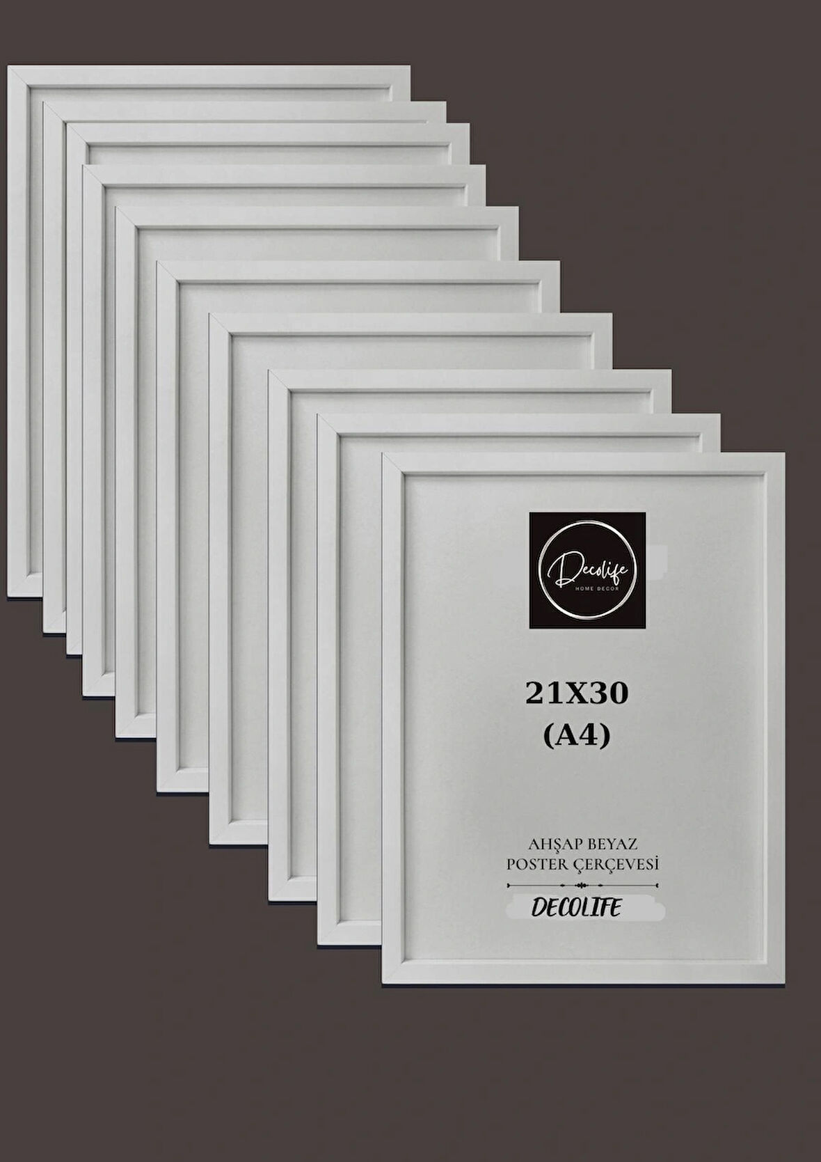 10'LU A4 ÇERÇEVE, BELGE ÇERÇEVESİ, DİPLOMA, SERTİFİKA, FOTOĞRAF ÇERÇEVESİ, RESİM ÇERÇEVESİ, 21x30