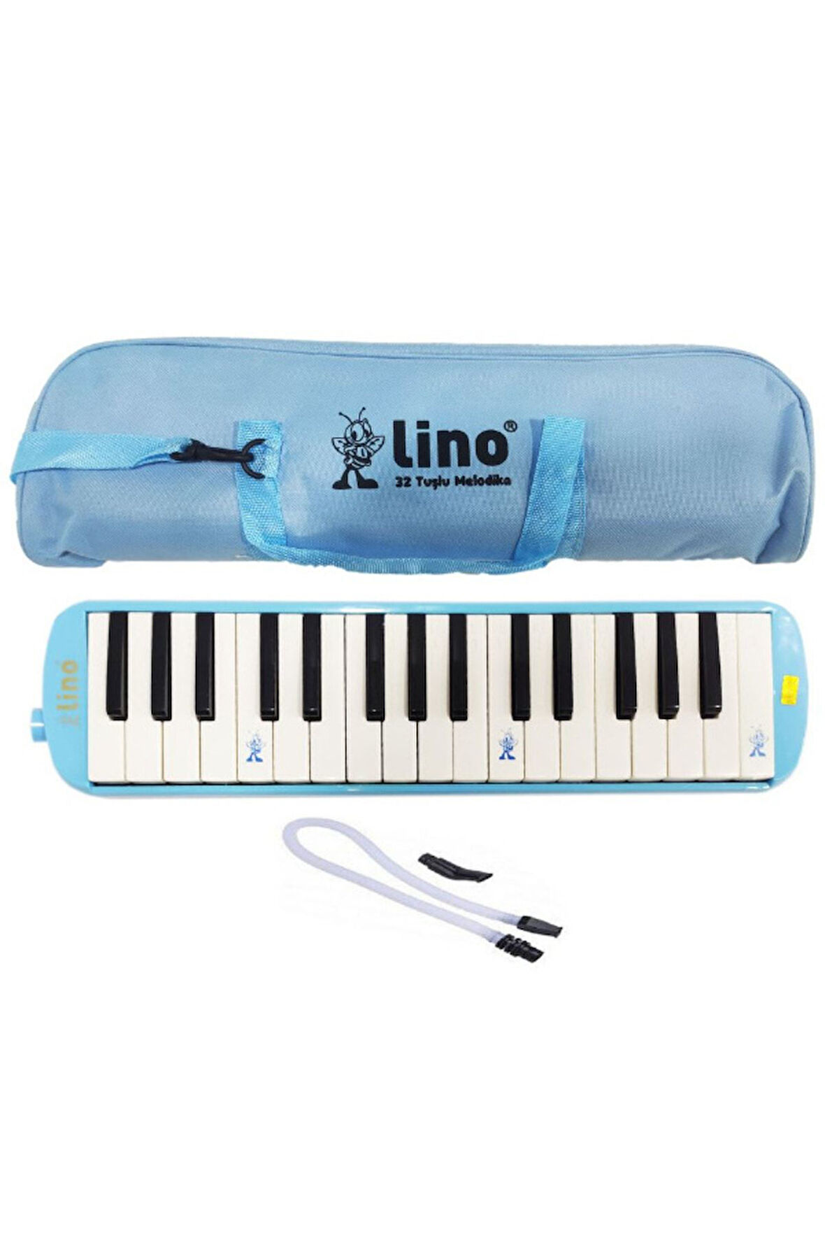 Pastel Renklerde Bez Çantalı 32 Tuşlu Lino Melodika Müzik Aleti