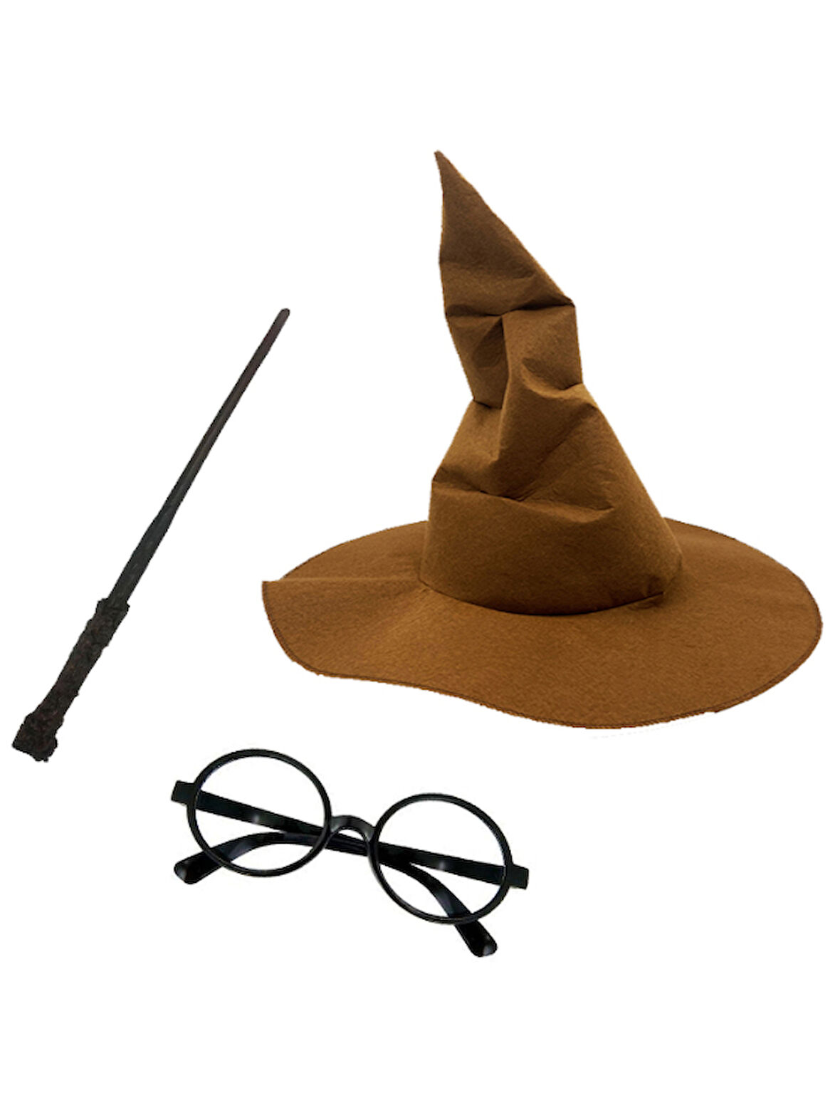 Harry Potter Şapkası + Harry Potter Asası + Harry Potter Gözlüğü Çocuk Boy