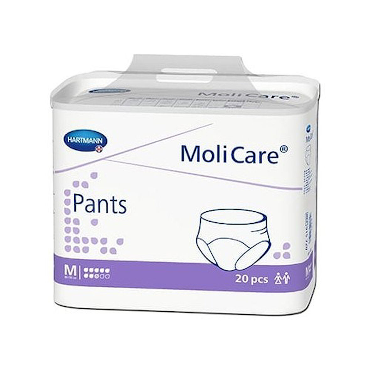 MOLİCARE 8 DAMLA 1916 EMİŞ KAPASİTELİ KÜLOT BEZ MOR MEDİUM 20 Lİ*4 PAKET