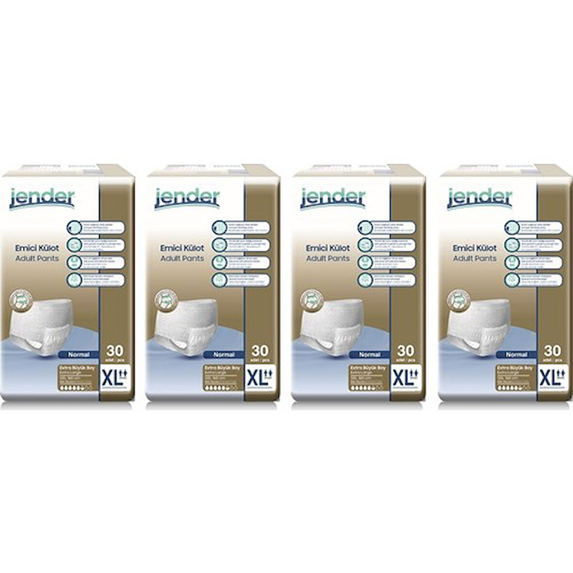 Jender Emici Külot XLarge 120 Adet 30'luk 4 Paket