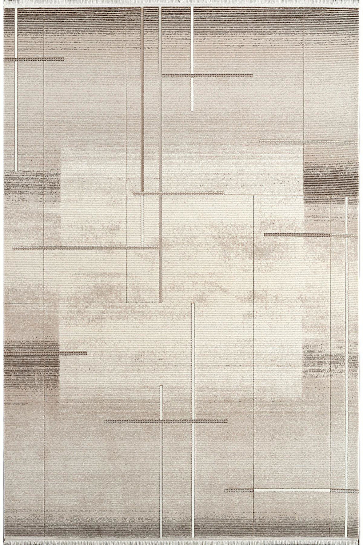 Pierre Cardin Beverly BF01A Krem Vizon Akrilik Yumuşak Dokulu Modern Çizgili Halı