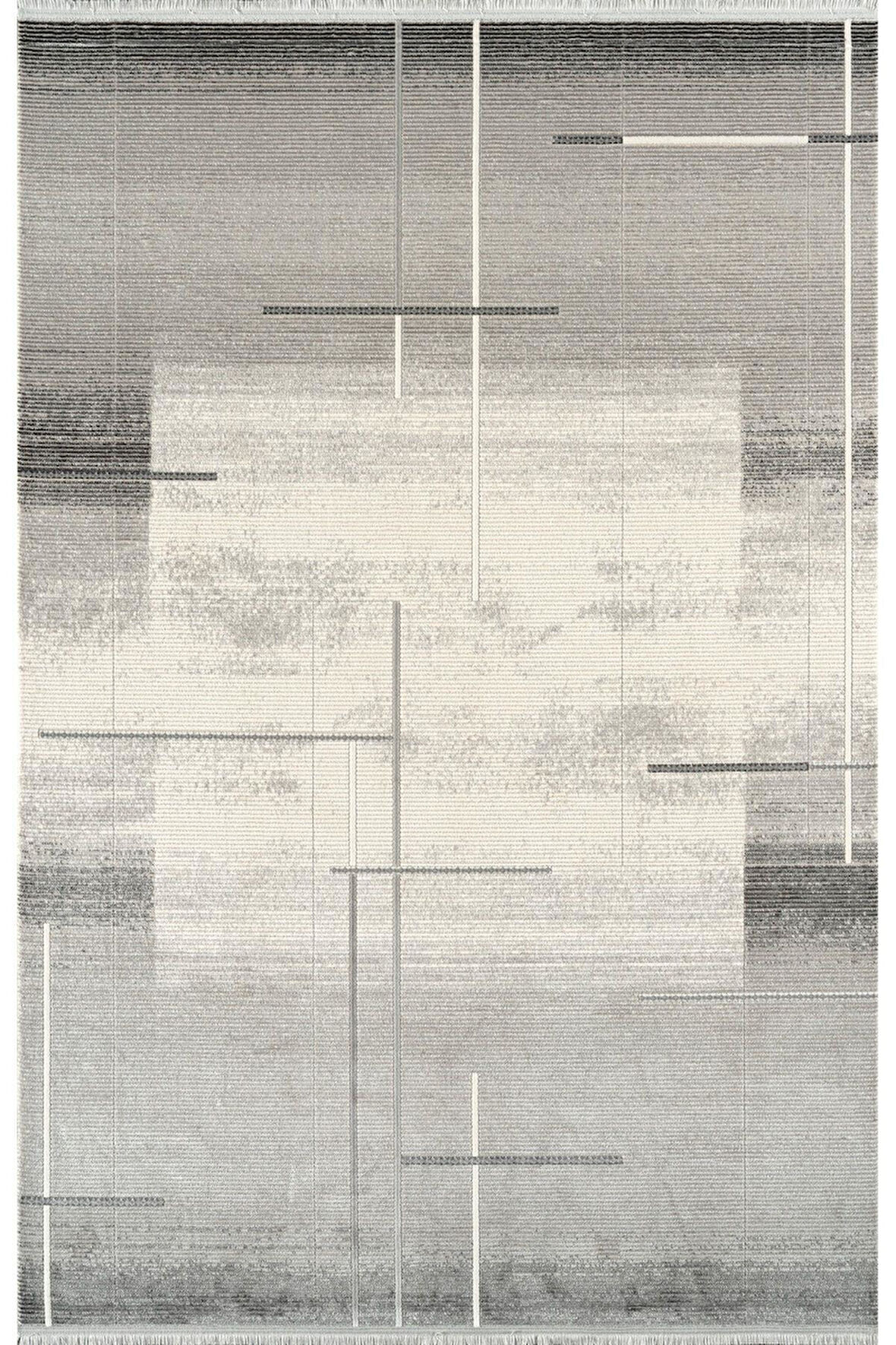 Pierre Cardin Beverly BF01B Krem Gri Akrilik Yumuşak Dokulu Modern Çizgili Halı