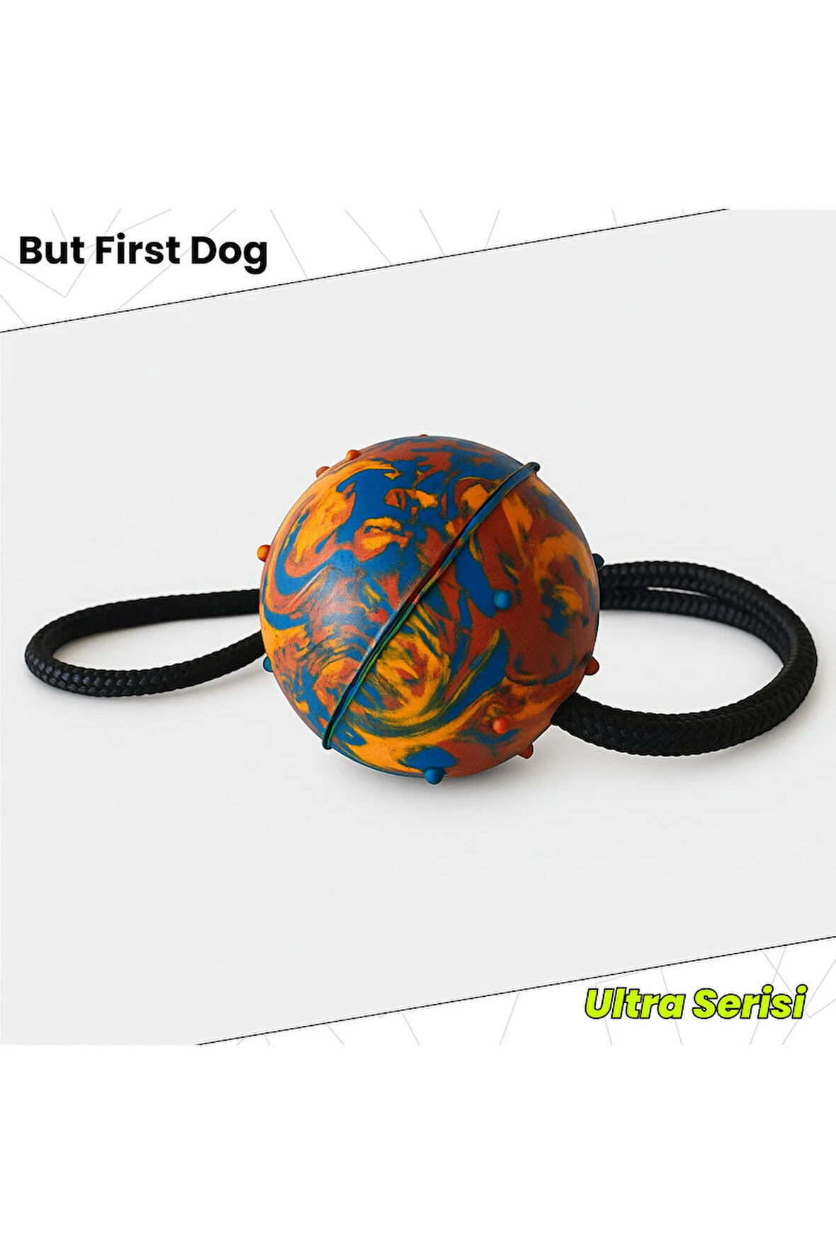 Köpek Oyuncağı Kauçuk İpli 7cm At Getir Topu – Ultra Series