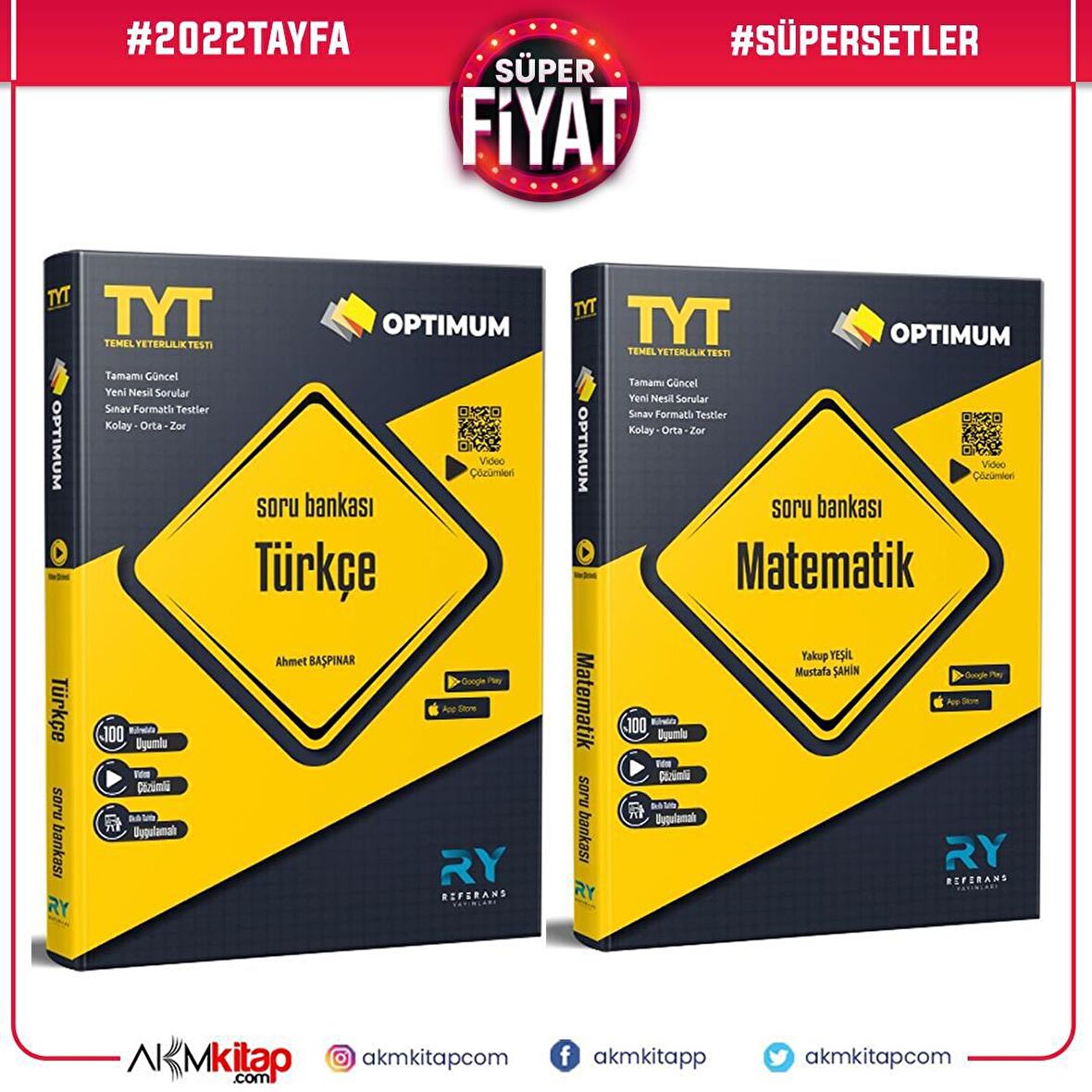 Referans Yayınları TYT Türkçe ve Matematik Soru Bankası Seti 2 Kitap