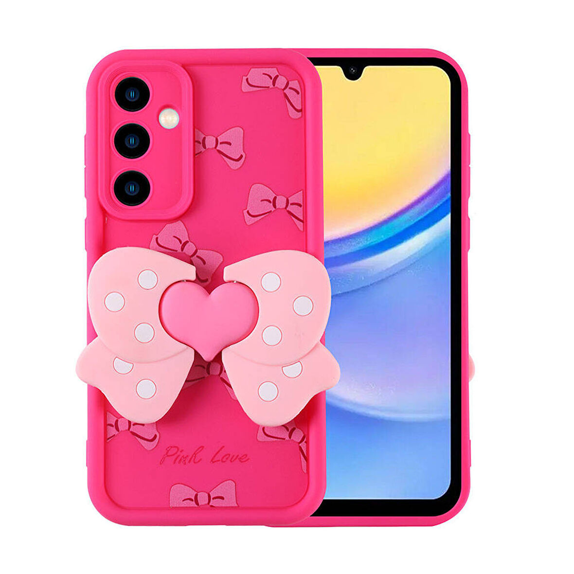 Forzacase Samsung Galaxy A25 ile uyumlu Butterfly Serisi 3D Kelebek Figür Tasarımlı Silikon Kılıf