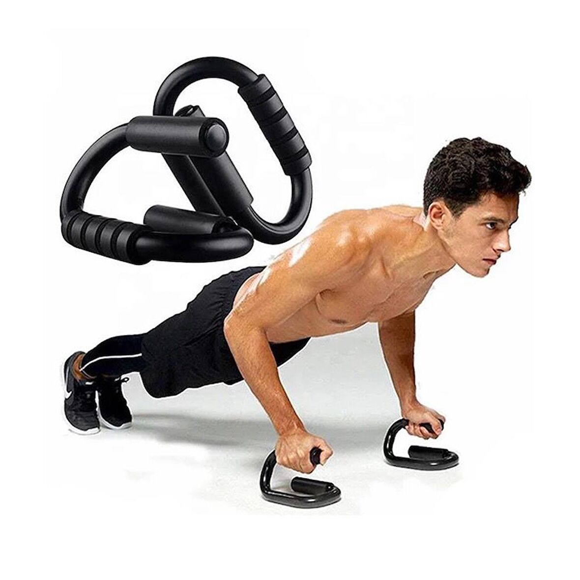 Buffer Siyah Push Up Stands Profesyonel Şınav Aleti