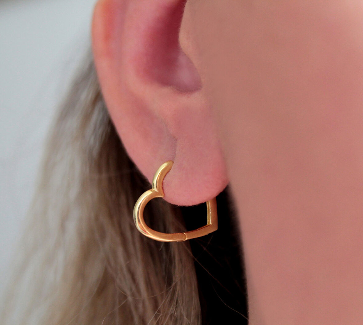 Kalp Figür Gold Küpe