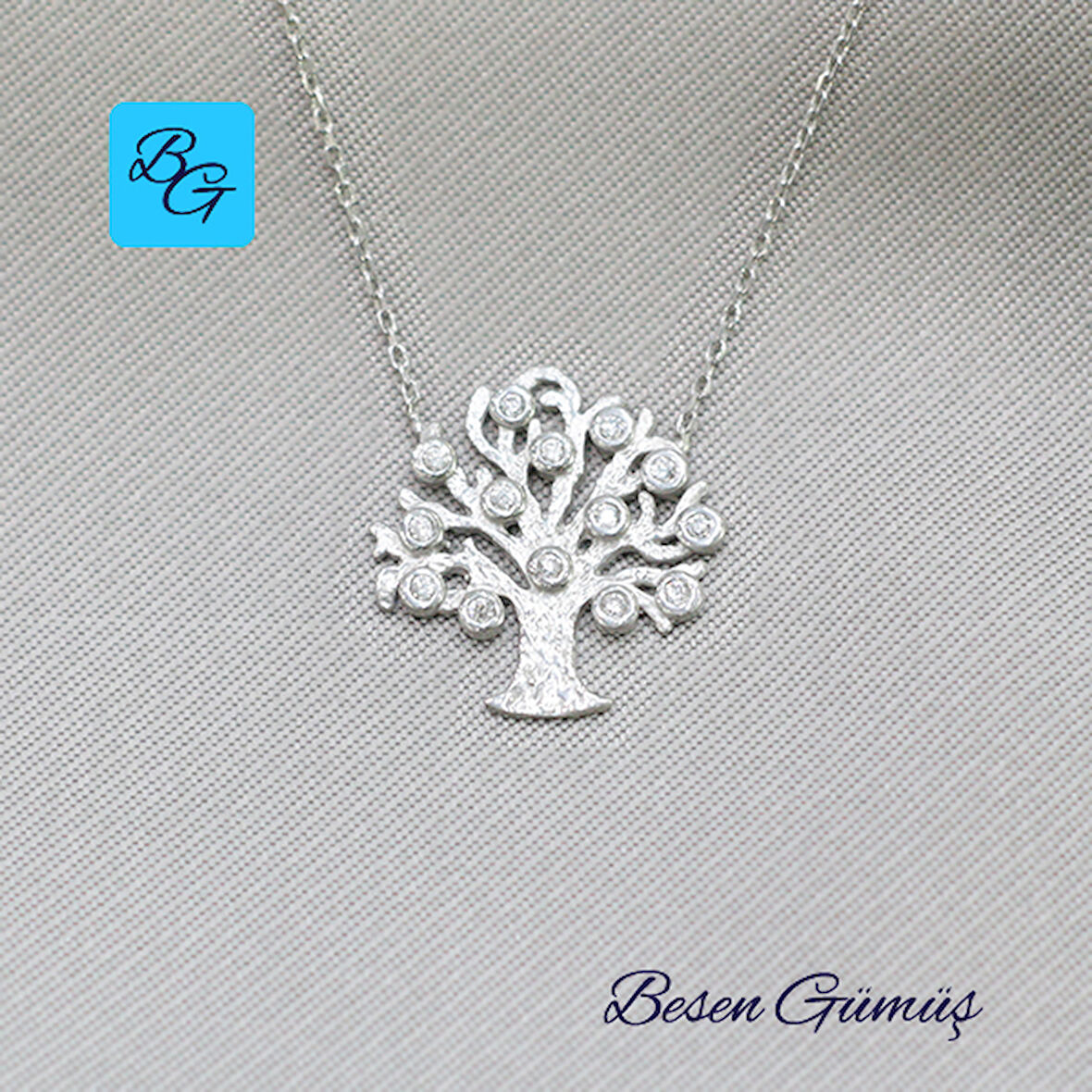 Gümüş Hayat Ağacı Kolye