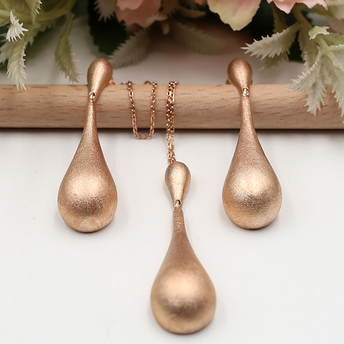 Damla Model Rose Taşsız Set