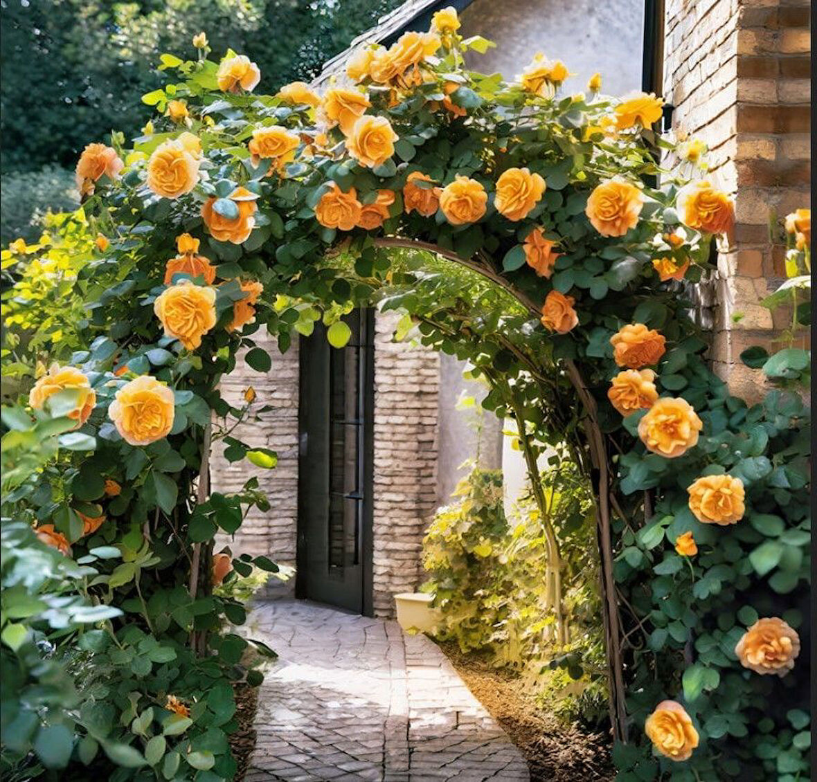 Tüplü Yediveren Kokulu Kayısı Tonlarında Aloha Rose Sarmaşık Gül Fidan