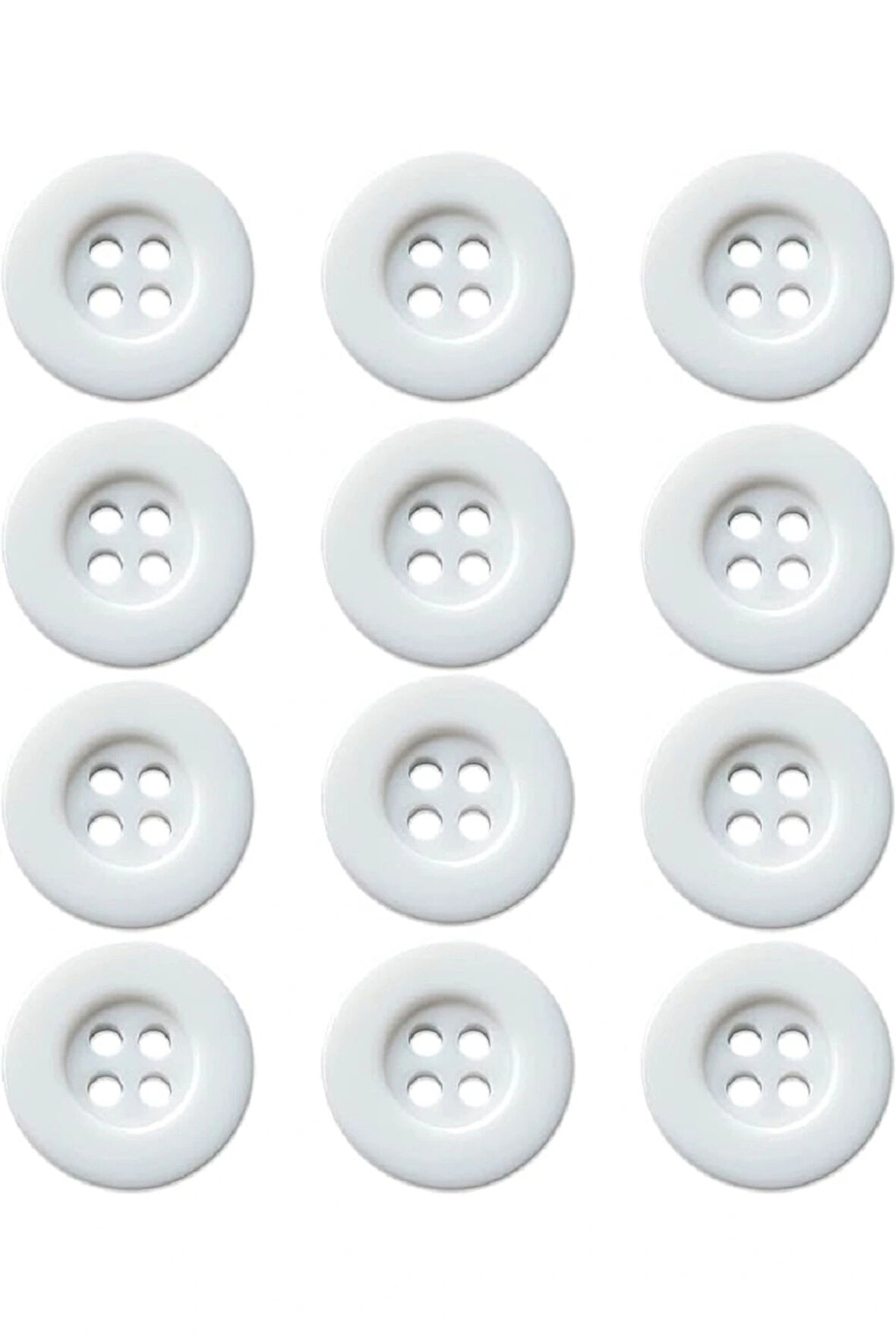 4 DELİK BEYAZ DÜĞME - 28 BOY - 50 ADET