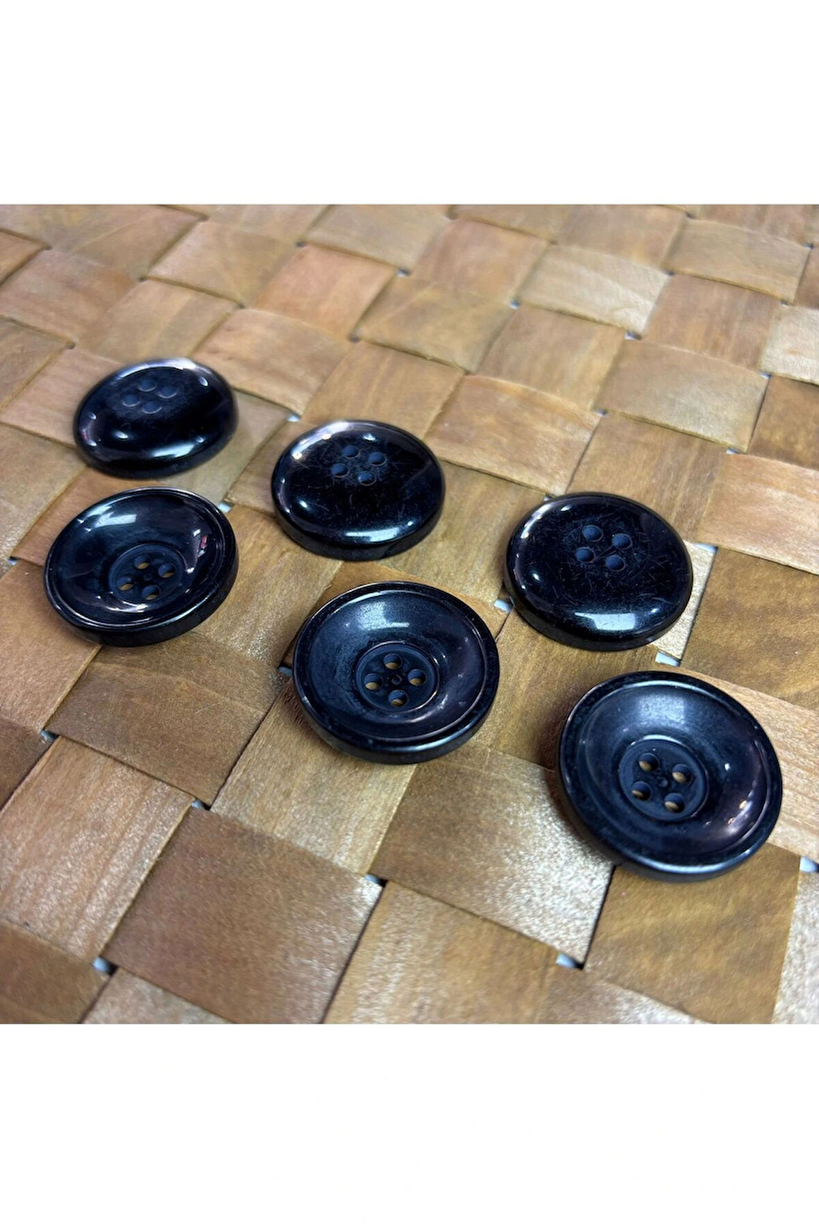 Siyah Oval Derin Düğme 10'LU 40 BOY (25,4MM)