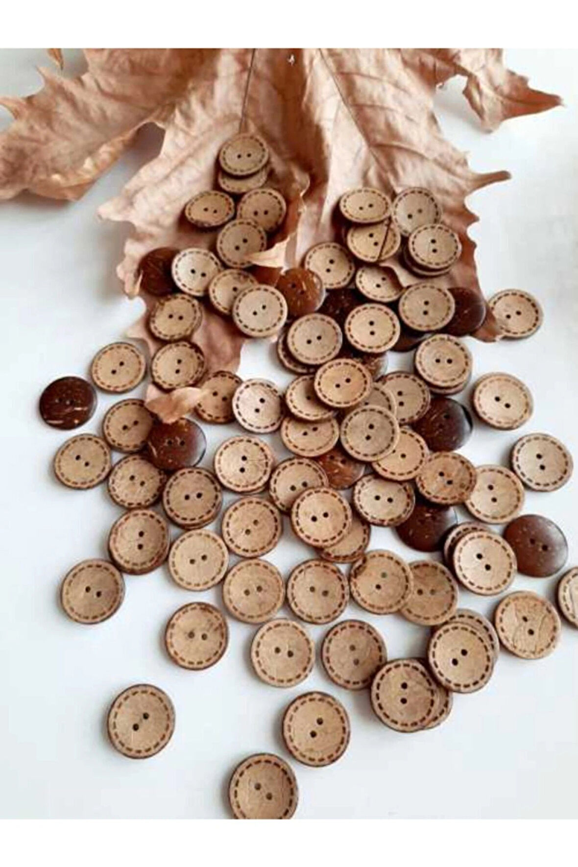 Ahşap Cocanat Düğme 20'li Paket 25 Mm