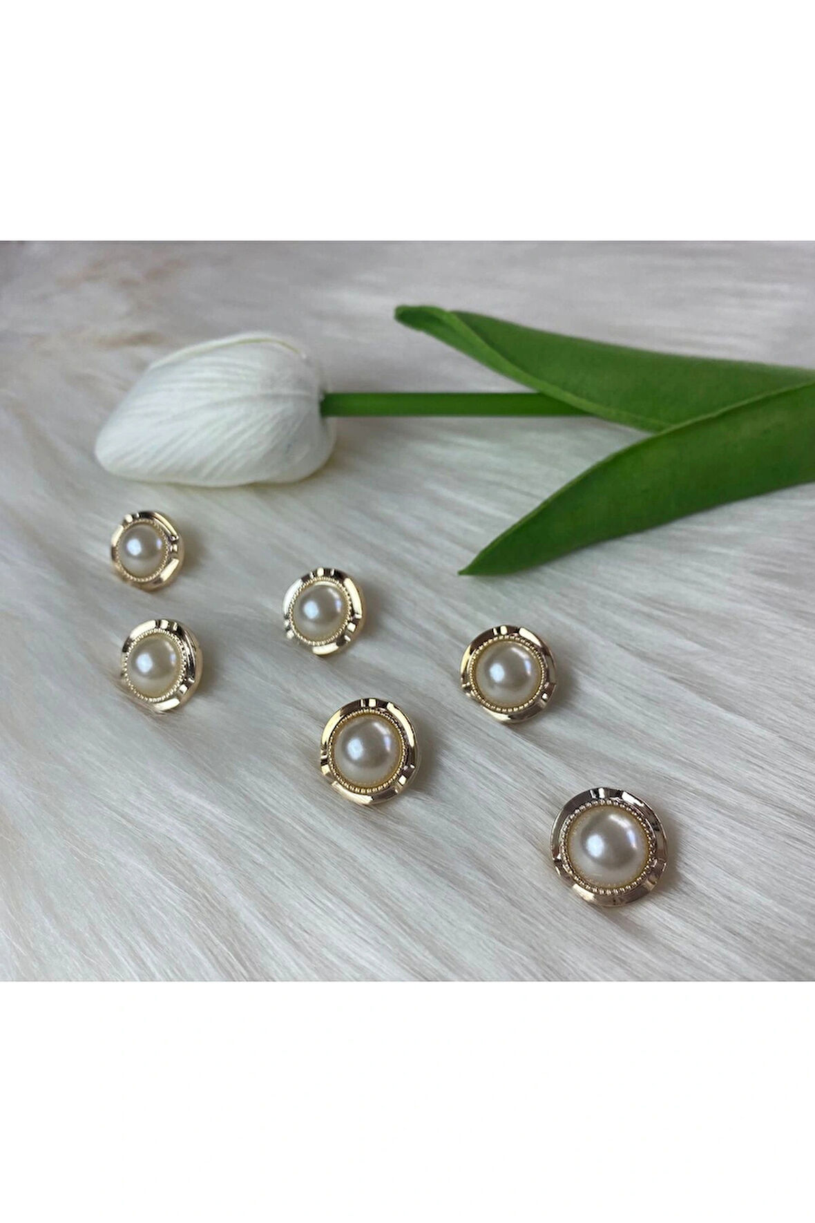 Metalize İncili Düğme (24boy) 15mm-10 Adet