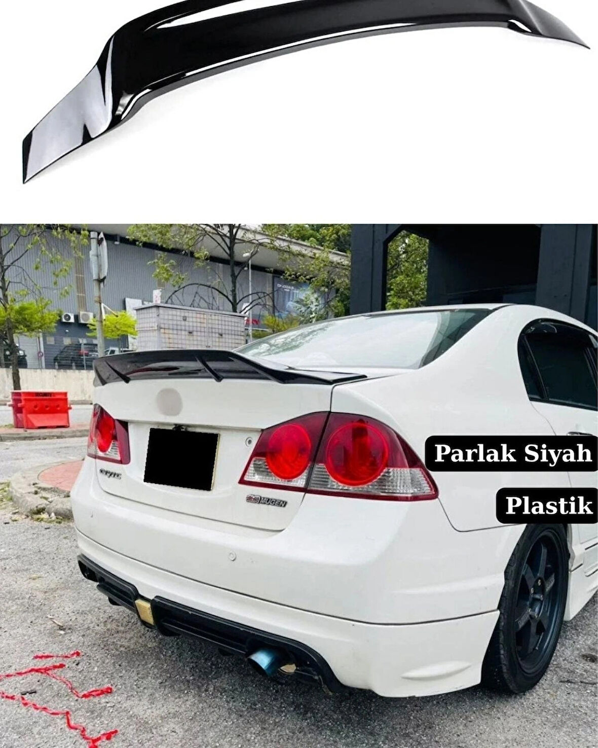 Honda Civic Fd6 Jdm Spoiler 2006-2012 ((Parlak Siyah Boyalı ))