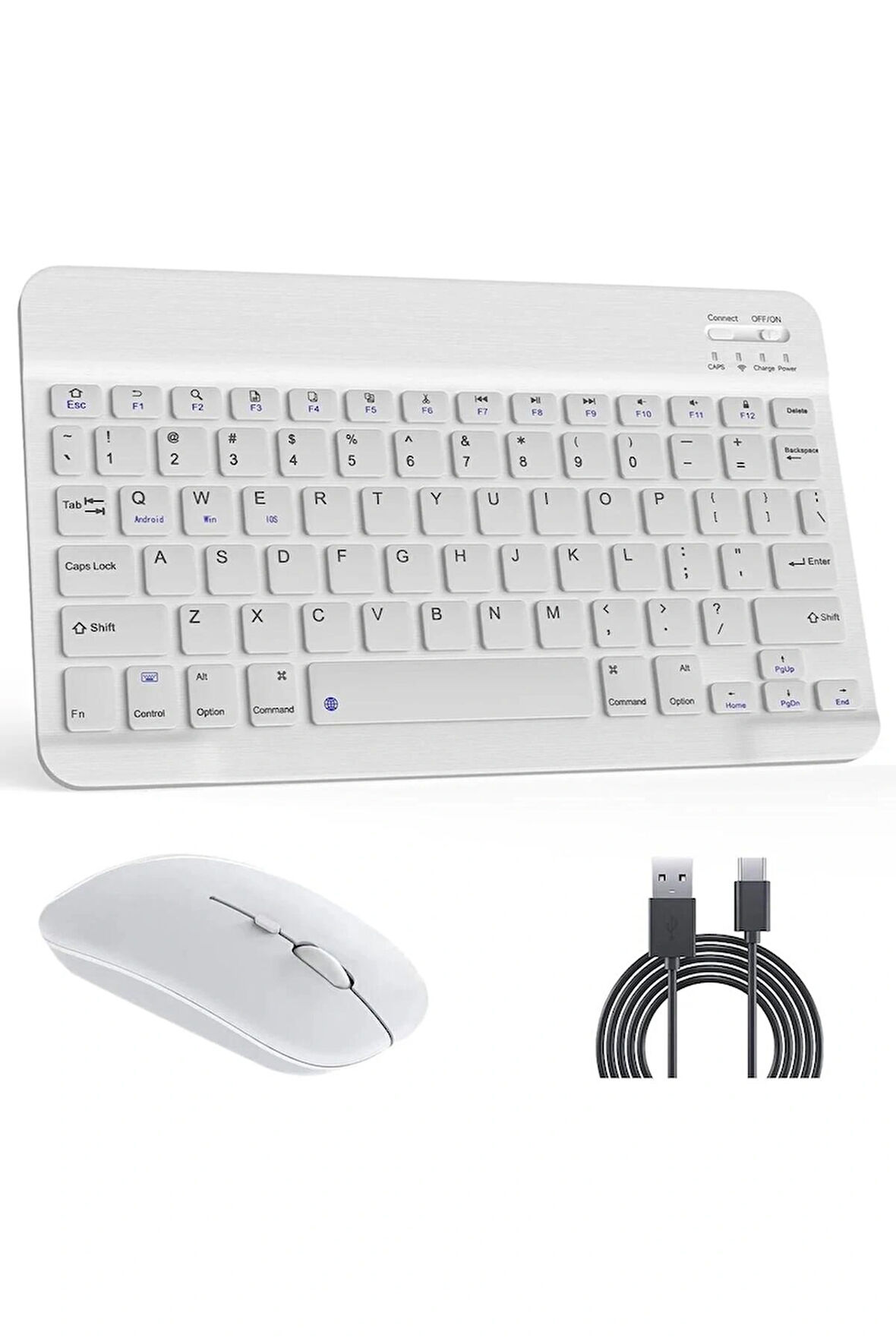 Kablosuz Bluetooth Türkçe Q Klavye ve Mouse Seti Ios/AndroidTablet Telefon Uyumlu Şarjlı