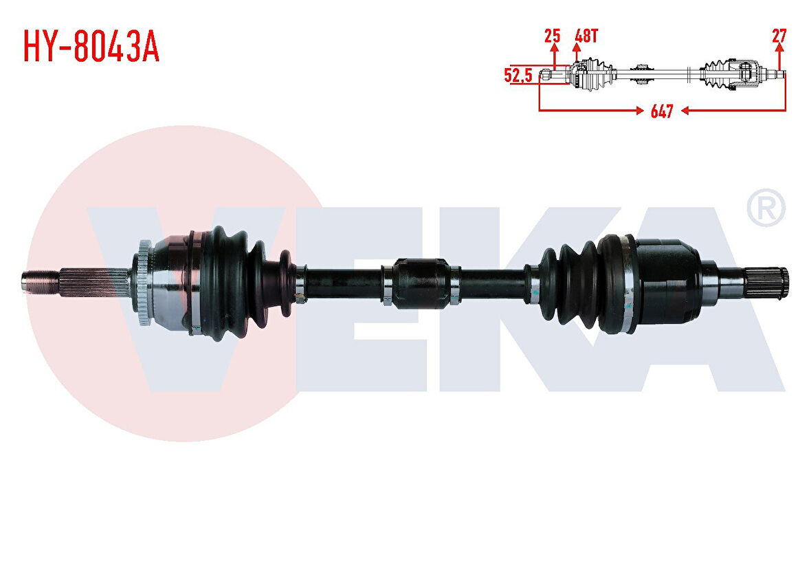 ACCENT BLUE DİZEL KOMPLE AKS / BLUE DİZEL 1.6 CRDİ MANUEL VİTES 2012-2018 KOMPLE SOL AKS VEKA